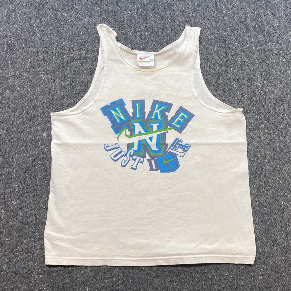Nike Tank Top Sz M Mens 90s Vintage Just Do It Graphic Made In USA Sleeveless